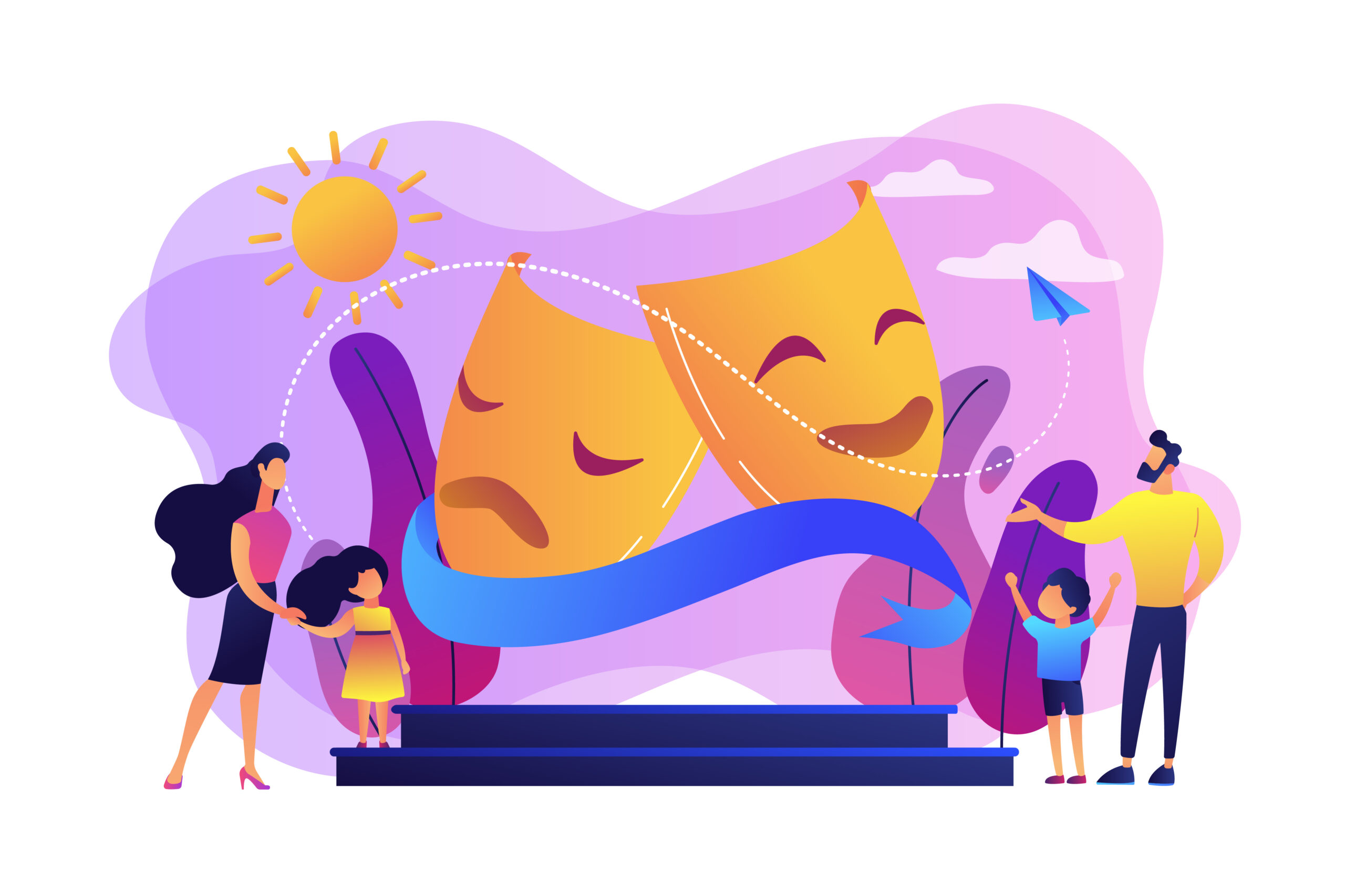 Theater camp concept vector illustration.